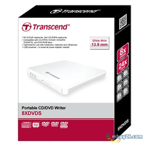 Оптичний привід Transcend DVD-RW TS8XDVDS-W Ultra Slim White фото №3