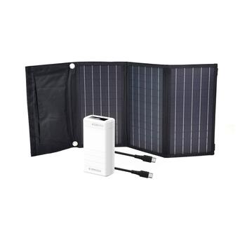 Комплект: портативна сонячна панель 30W Solar Charger, повербанк FEB-310W, кабель синхронізації RC-068B-C фото №1