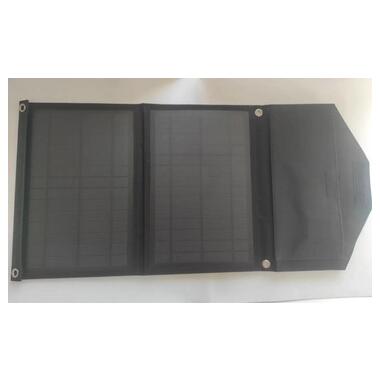 Складаний сонячний зарядний пристрій Solar panel 14W 2xUSB (Чорний) фото №3