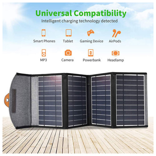 Сонячна панель для УМБ Choetech 22W 2x USB 5V/2.4A/2.1A max (SC005) фото №3