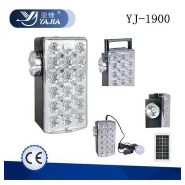 Система автономного освітлення з вбудованою сонячною панеллю Yajia YJ-1900 Solar аварійна LED лампа з акумулятором фото №2