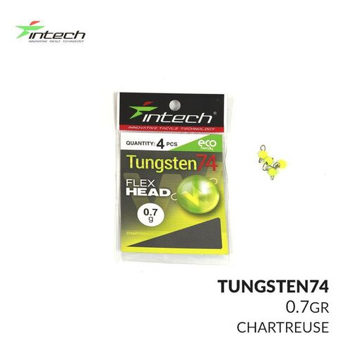 Розбірний вантаж Intech Tungsten 74 Gloss Chartreuse UV (0.7g (4шт)) фото №1