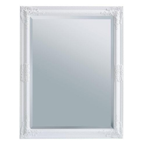 Зеркало настенное с деревянной рамкой 70х90 см Белое фото №1