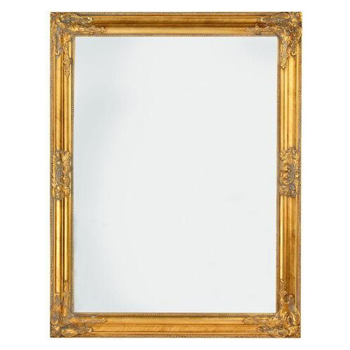 Зеркало настенное с деревянной рамкой 70х90 см Золото фото №1