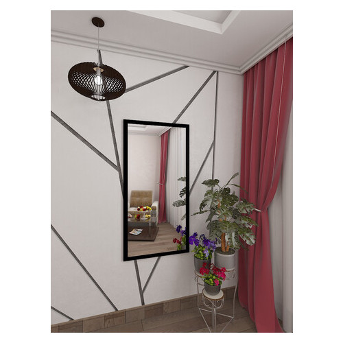 Вертикальне настінне дзеркало із основою ДСП 120х60 Чорний фото №1