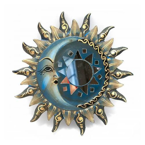 Зеркало Даршан Мозаичное Солнце и Луна 20 cм (29379A) фото №1