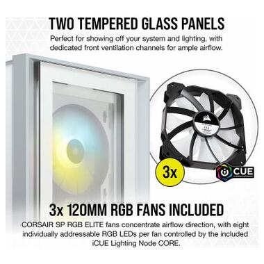 Корпус Corsair iCUE 4000X RGB Tempered Glass White (CC-9011205-WW) фото №7