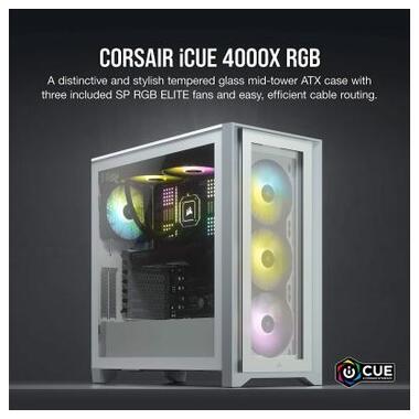 Корпус Corsair iCUE 4000X RGB Tempered Glass White (CC-9011205-WW) фото №8