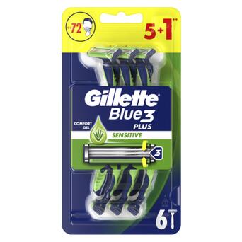 Бритва Gillette Blue 3 Plus Sensitive 6 шт. (7702018490134) фото №2