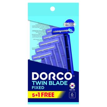 Бритва Dorco Twin Blade Fixed для чоловіків 2 леза 6 шт. (8801038588513) фото №1