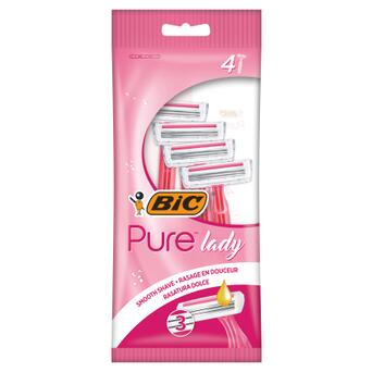 Бритва Bic Pure 3 Lady Pink 4 шт. (3086123363816) фото №1