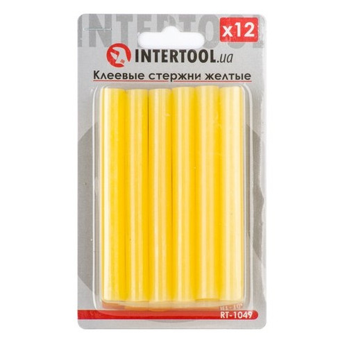 Комплект клейових стрижнів Intertool 12шт жовтих 11.2х100мм (RT-1049) фото №1