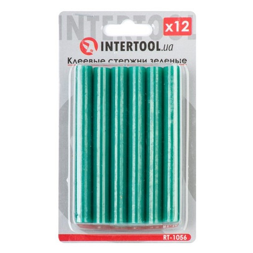 Комплект клейових стрижнів Intertool 12шт зелених 11.2х100мм (RT-1056) фото №1