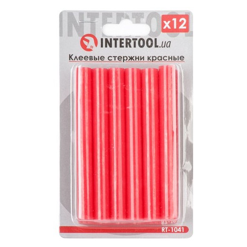 Комплект клейових стрижнів Intertool 12шт червоних 11.2х100мм (RT-1041) фото №1