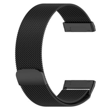 Міланський сітчастий ремінець Primolux для годинника Fitbit Versa 4 / Fitbit Sense 2 - Black фото №3