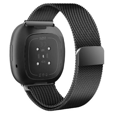 Міланський сітчастий ремінець Primolux для годинника Fitbit Versa 4 / Fitbit Sense 2 - Black фото №2