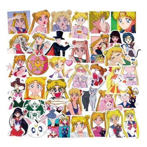 Вінілові наклейки LifeFLUX Sailor Moon самоклеючі 50 шт (1336-2019) фото №1