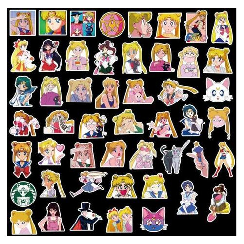 Вінілові наклейки LifeFLUX Sailor Moon самоклеючі 50 шт (1336-2019) фото №2