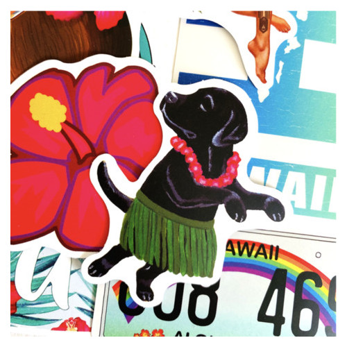 Набір вінілових наклейок LifeFLUX Гавайський вайб на телефон авто 50 шт (1620-2019) фото №6