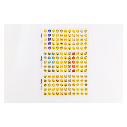 Наклейки LifeFLUX Смайли Emoji MARJI самоклеючі 3 листи (144_1-2019) фото №1