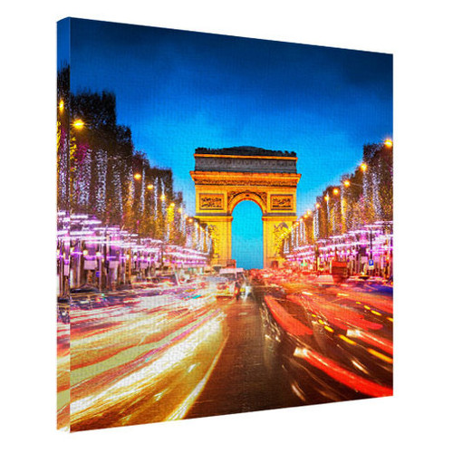Картина на тканині 65х65 см Нічна Тріумфальна Арка, Париж H6565_GOR002 фото №1