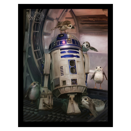 Постер у рамі Star Wars The Last Jedi (R2-D2 & Porgs) / Зоряні війни фото №1