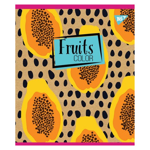 Зошит для записів Yes А5/12 кл. Fruits color крафт, білила (765069) фото №5