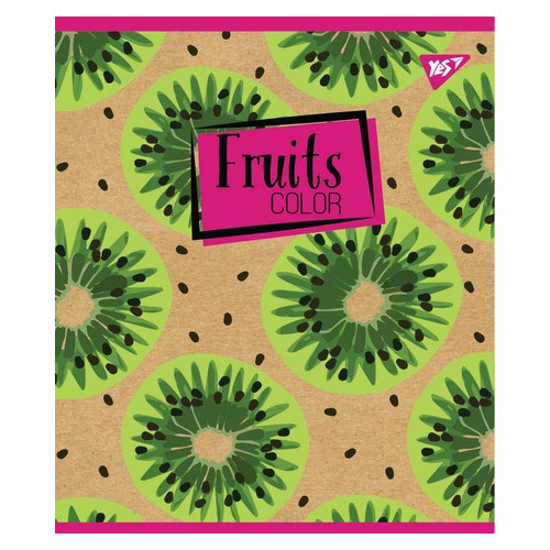 Зошит для записів Yes А5/12 кл. Fruits color крафт, білила (765069) фото №4