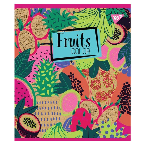 Зошит для записів Yes А5/12 кл. Fruits color крафт, білила (765069) фото №3