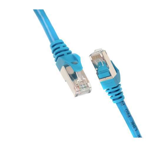 Патч-корд 2E Cat 6 S-FTP екран обплетення фольга RJ45 4Х2 27AWG 7/0.14 Cu 0.50 m PVC Blue (2E-PC6SFTPCOP-050BL) фото №1
