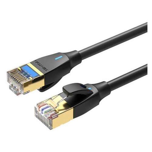 Патч-корд CAT 8 SFTP Ethernet Slim Type 3 m Black (IKIBI) фото №1