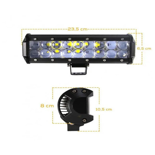 Автофара LED-прожектор потужністю 54 Вт на дах (18 LED) 5D-54W-MIX чорний (5D-54W-MIX_447) фото №3