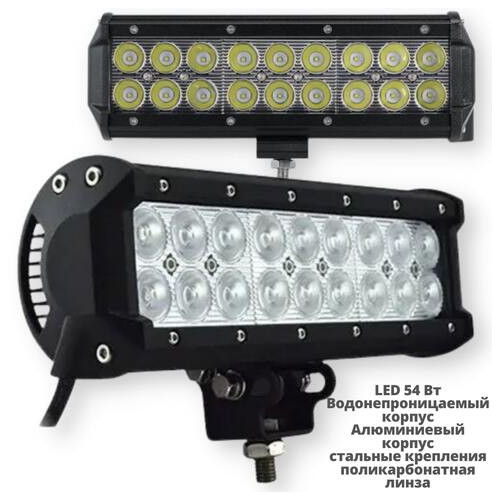 Автофара LED-прожектор потужністю 54 Вт на дах (18 LED) 5D-54W-MIX чорний (5D-54W-MIX_447) фото №2