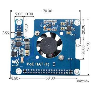 Плата розширення PoE HAT для Raspberry Pi 5 (WAV-26399) фото №6