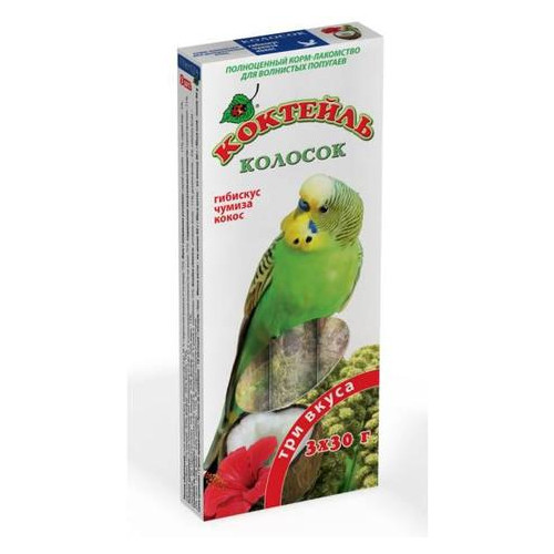 Коктейль Колосок Природа для волнистых попугаев гибискус/чумиза/кокос 90 г (PR240095) фото №1