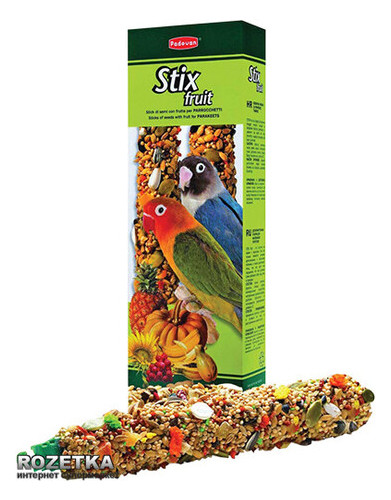 Ласощі Padovan Stix Fruit Parrocchetti для декоративних птахів 100 г (PP00347) фото №1
