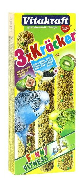 Крекер для попугаев Vitakraft Инжир, банан и киви 3 шт. фото №1