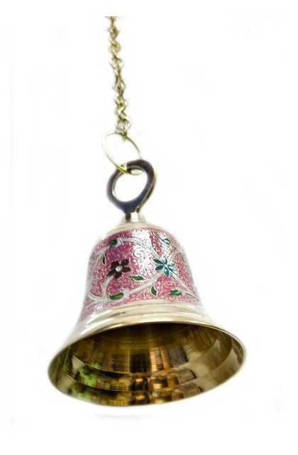 Колокол Даршан с рисунком на цепи Bell Cld Hanging M d-12 h-67 5 см (23515) фото №1