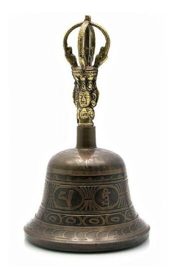 Колокол Даршан чакровый Bell Itching No.4 Black/Gold d-11 5 h-19 см (23494) фото №1