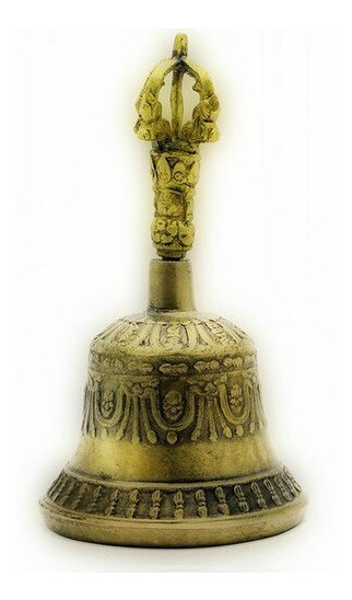 Колокол Даршан чакровый бронзовый Непал Bell Embose No.3 №3 d-9 h-15 5 см (21656) фото №1