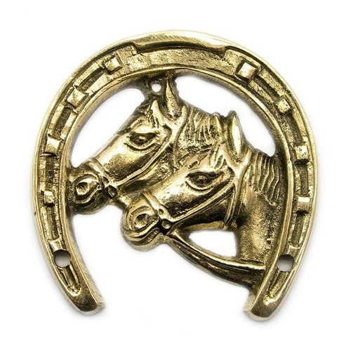 Подкова Даршан с лошадьми бронзовая 9,5х9,1х0,6 см (23502) фото №1