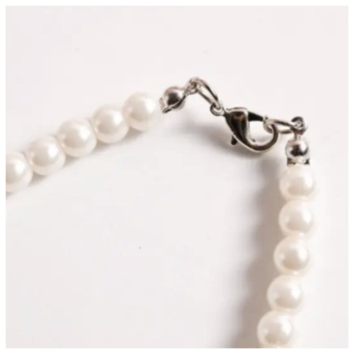 Набір намисто і довгі сережки з перлами Вечірні IPARAM сріблясті фото №4
