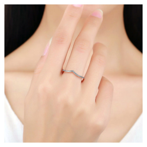 Кільце срібне жіноче з діамантиками Wostu Крапелька розмір 17.3 Стерлінгове срібло 925 18.1 фото №2