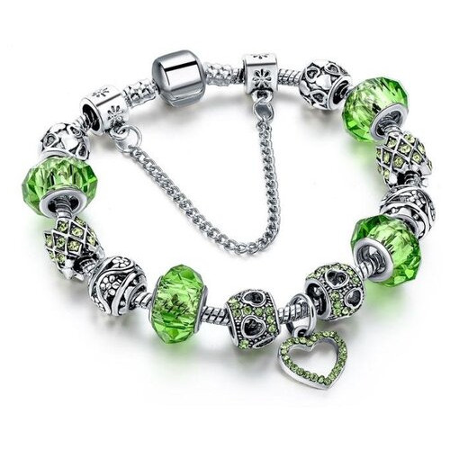 Жіночий браслет Primo Heart у стилі пандору - Green фото №1