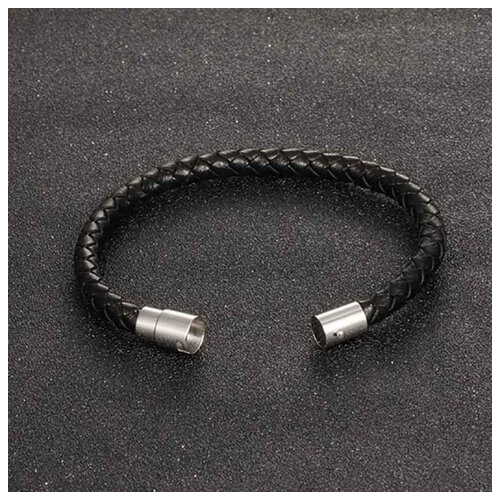 Чоловічий шкіряний браслет Primo Collar Black з магнітною застібкою фото №2