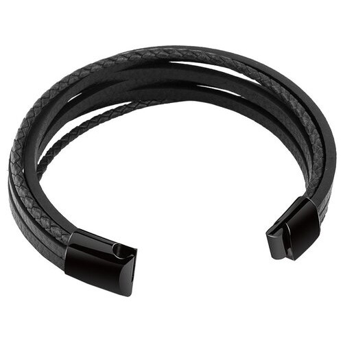 Чоловічий шкіряний браслет Primo Rope Style з магнітною застібкою - Black фото №2