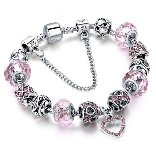 Жіночий браслет Primo Heart у стилі пандору - Pink фото №1