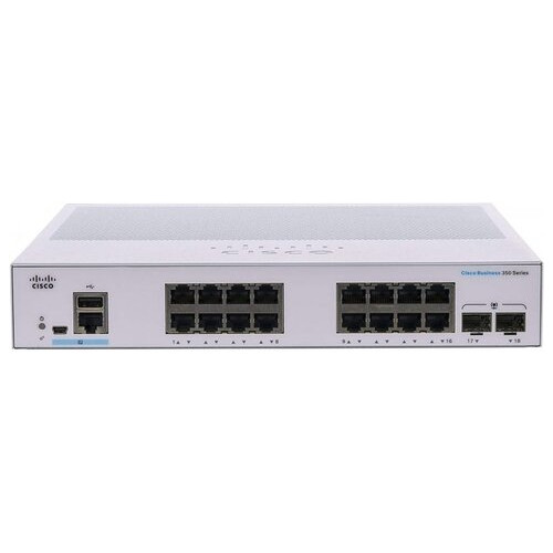 Комутатор Cisco CBS350 Managed 16-port GE 2x1G SFP (CBS350-16T-2G-EU) фото №1
