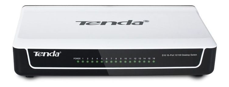 Комутатор TENDA S16, 16 LAN 10/100Mb фото №1
