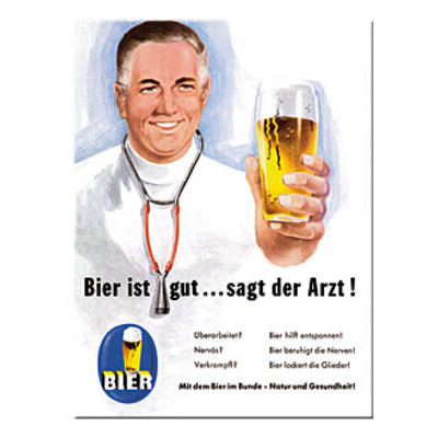 Магнит 8x6 см Пиво і міцні напої хороші. Говорить лікар Ностальгічне мистецтво (14114) фото №1